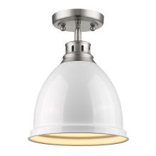 Golden Canada 3602-FM PW-WH - Wry Lighting Duncan 1-light Flush Mount in Pewter and White shade